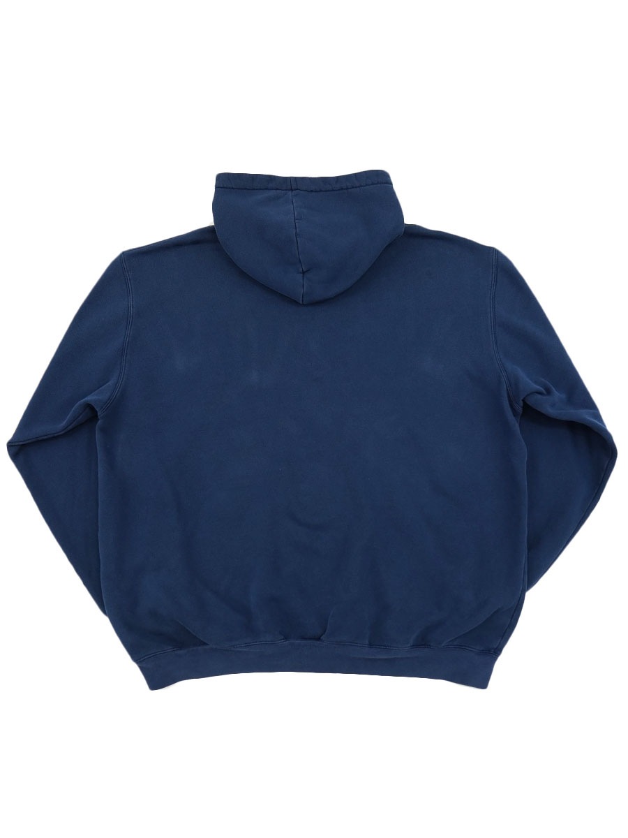 00's adidas センター刺繍ロゴ スウェットパーカー ネイビー 表記(2XL)