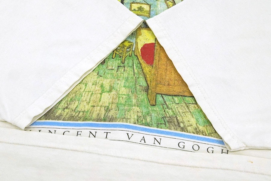 90's HANES フィンセント・ファン・ゴッホ ''THE BEDROOM'' Tシャツ 白 表記(XL)