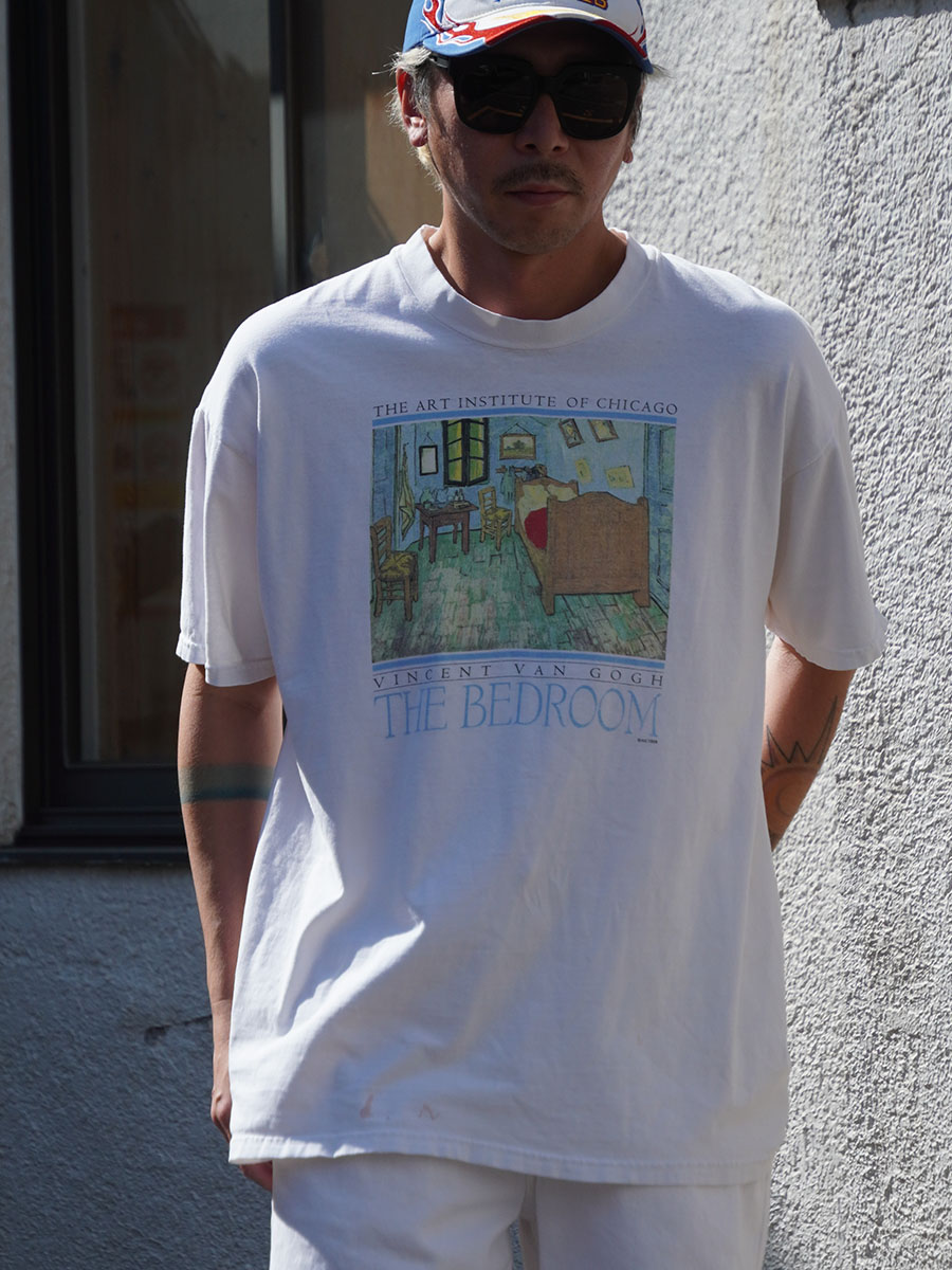 90's HANES フィンセント・ファン・ゴッホ ''THE BEDROOM'' Tシャツ 白 表記(XL)
