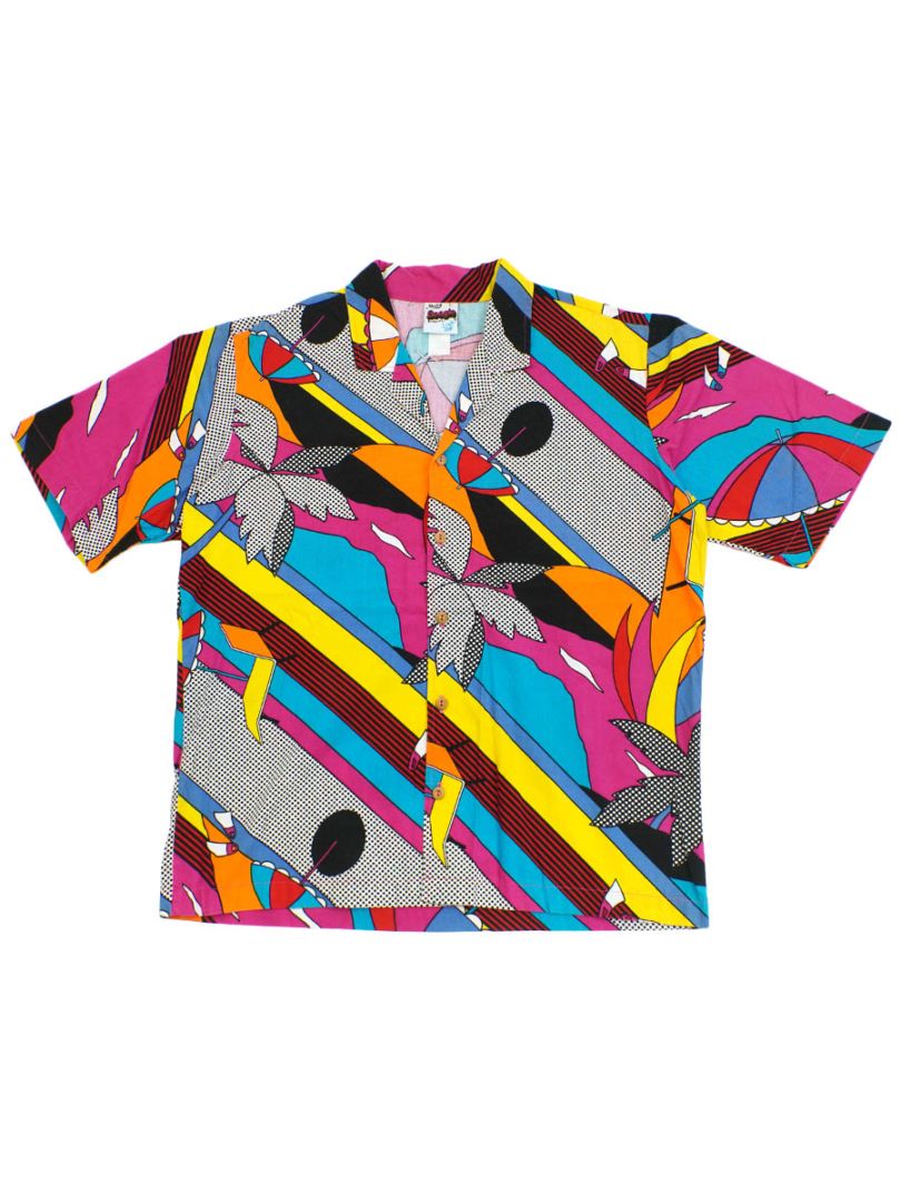 80'S MOREY BOOGIE BODYWEAR S/S SHIRT (SIZE.LARGE)