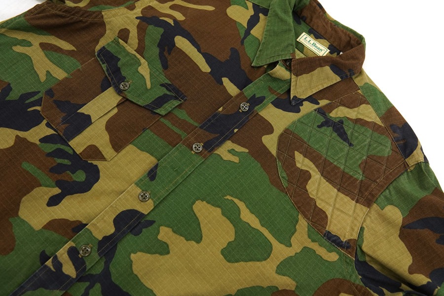 90'S L.L.BEAN CAMOUFLAGE SHOOTING SHIRT (SIZE.LARGE) MADE IN USA