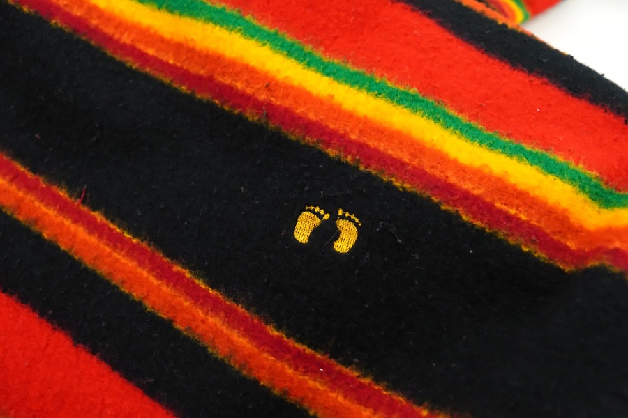 80's HANG TEN エスニックボーダー フリースパーカー 表記(L) USA製