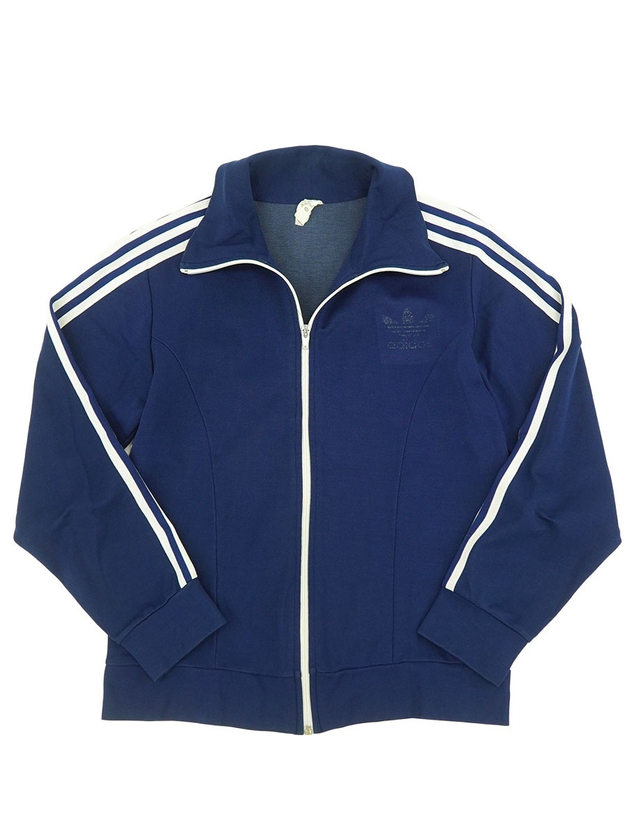 70'S ADIDAS TRACK JERSEY NAVY/WHITE (SIZE.SMALL)