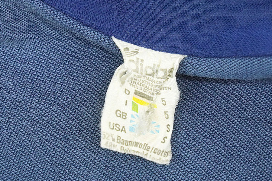 70'S ADIDAS TRACK JERSEY NAVY/WHITE (SIZE.SMALL)