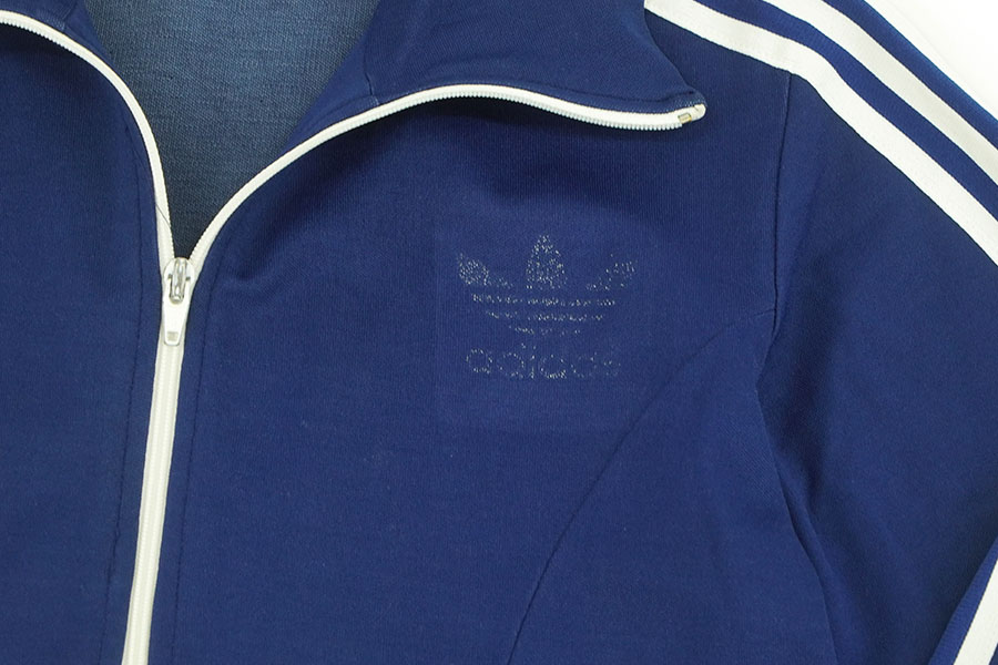 70'S ADIDAS TRACK JERSEY NAVY/WHITE (SIZE.SMALL)