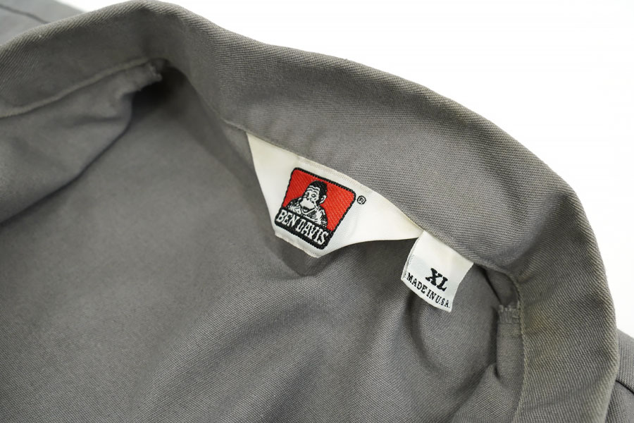 USA製 BEN DAVIS ハーフジップ半袖シャツ 表記(XL) グレー