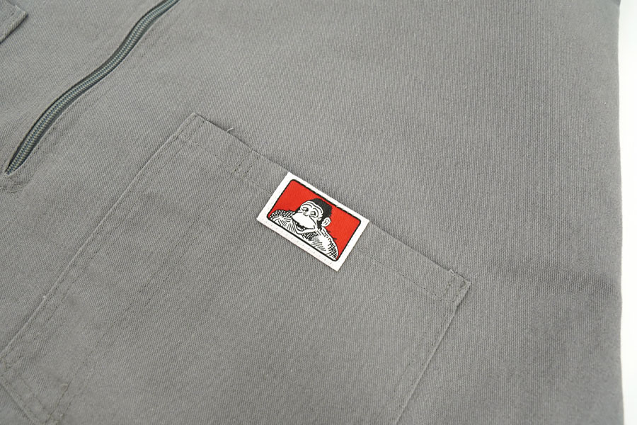 USA製 BEN DAVIS ハーフジップ半袖シャツ 表記(XL) グレー