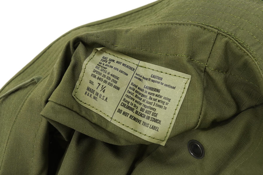 US HAT SUN HOT WEATHER TYPE Ⅱリップストップ ジャングルハット USA製 表記(7 1/4) DEAD 