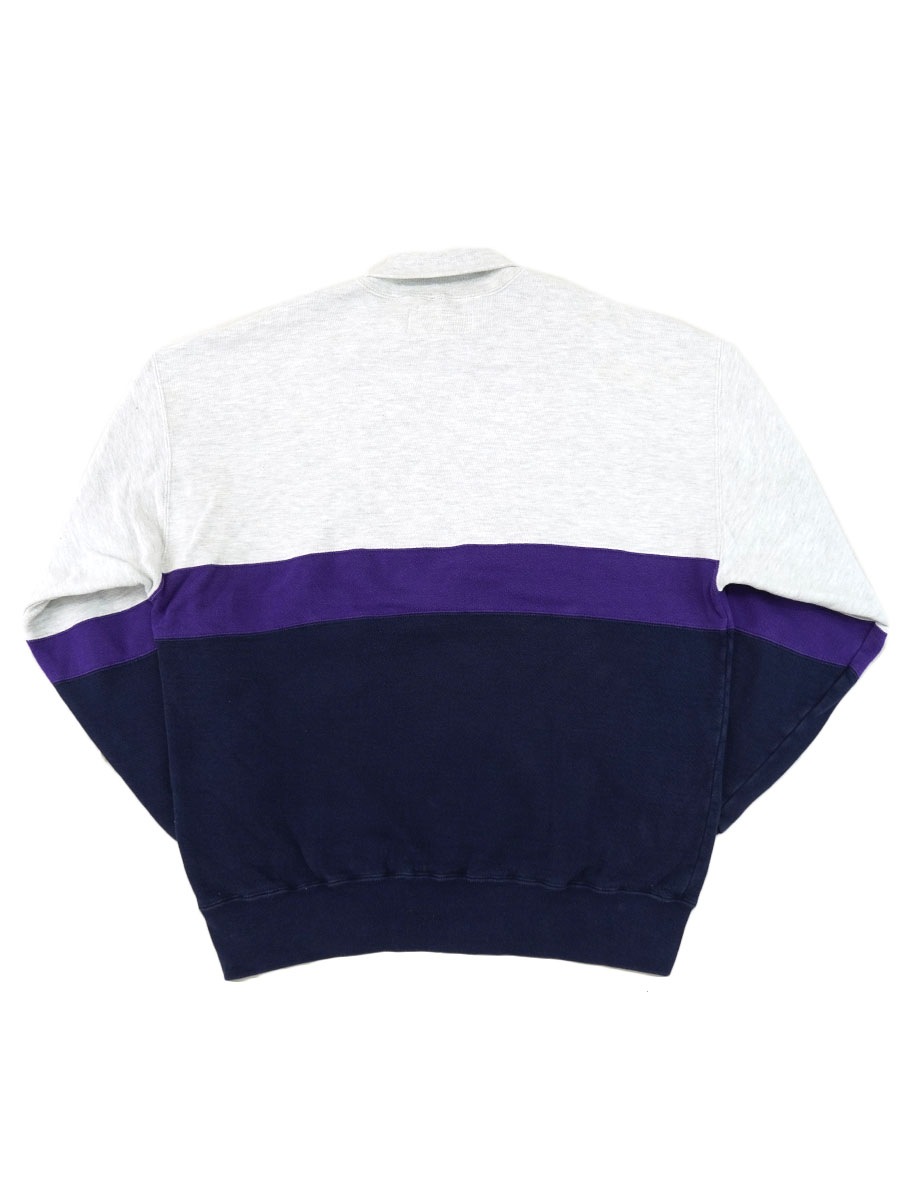 90's L.L.BEAN by RUSSELL ATHLETIC 前V タートルネック マルチカラー スウェット 表記(XL) USA製