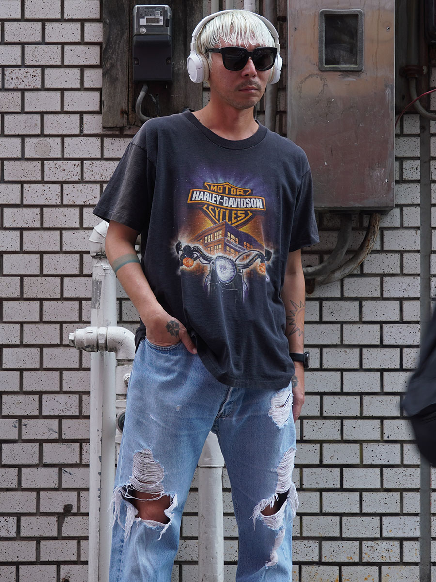 90's HARLEY-DAVIDSON 両面プリントTシャツ ブラック 表記(L) USA製