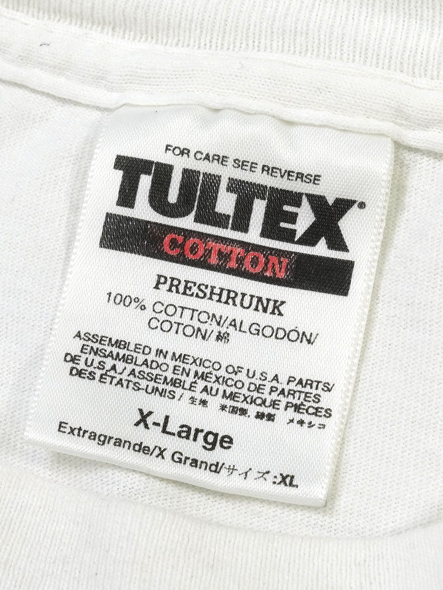 90'S～ TULTEX ''SHORTY'S'' T SHIRT WHITE (SIZE.X LARGE)