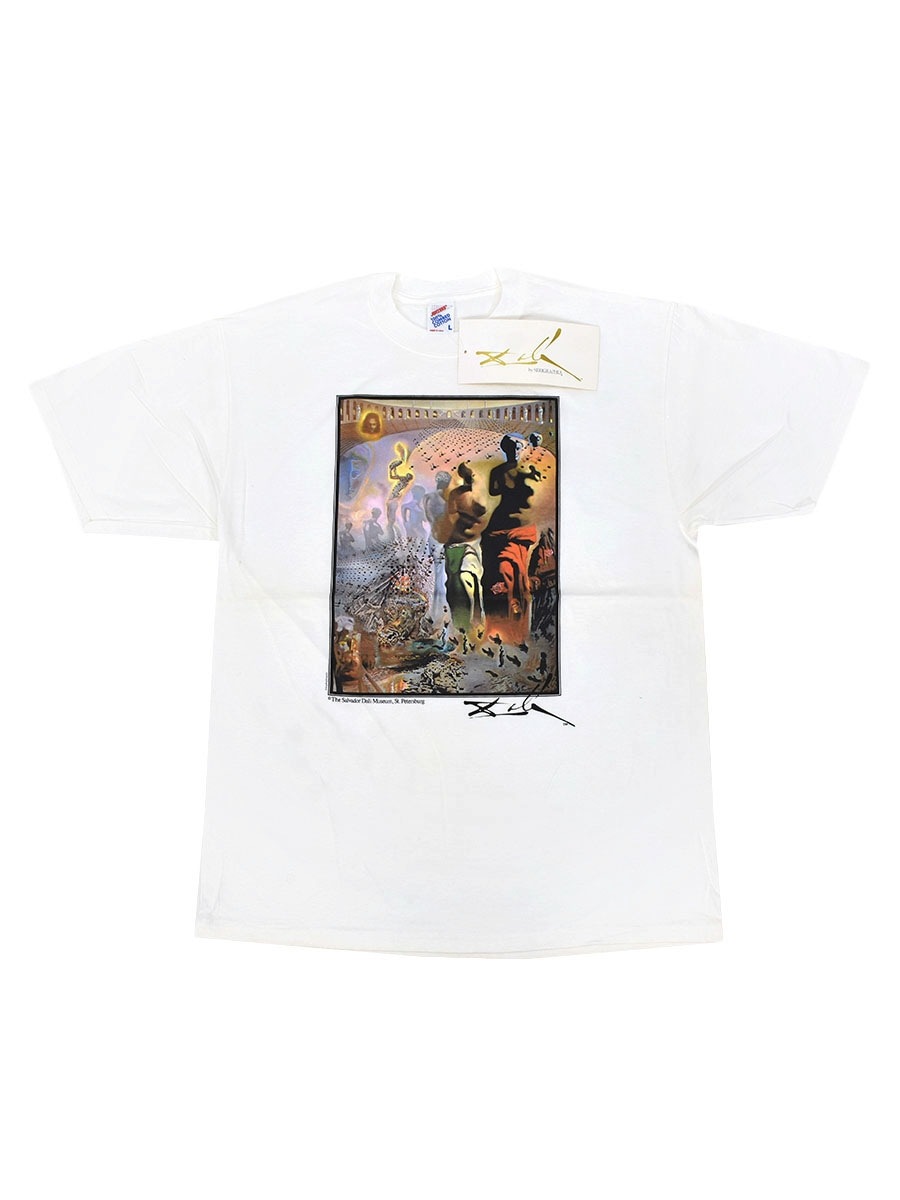 90's JERZEES SALVADOR DALI ''THE HALLUCINOGENIC TOREADOR'' アートTシャツ 白 表記(L) NOS