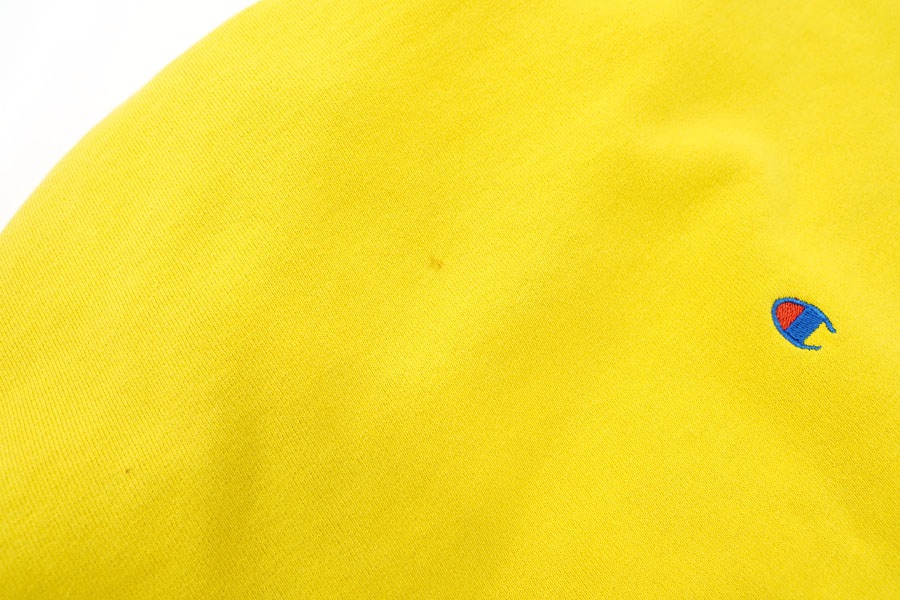 90's 刺繍タグ チャンピオンRW 無地 レアカラー レモンイエロー！ 表記(L) USA製