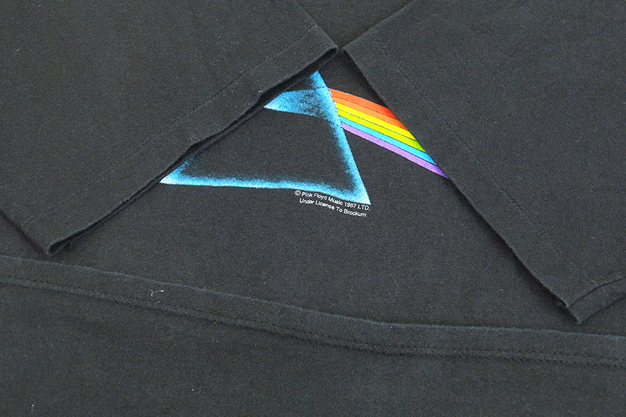 80'S BROCKUM PINK FLOYD ''THE DARK SIDE OF THE MOON'' T SHIRT BLACK (SIZE.LARGE) MADE IN USA