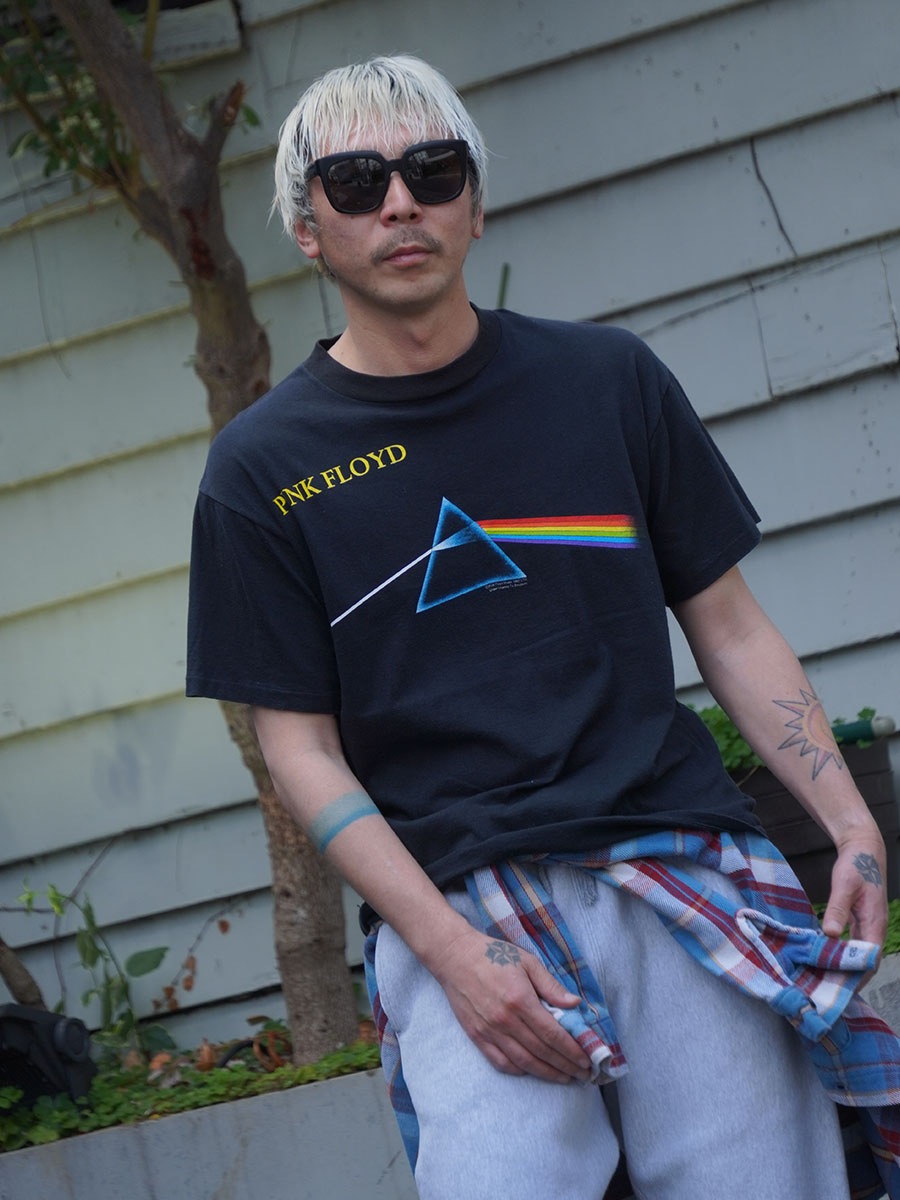 80'S BROCKUM PINK FLOYD ''THE DARK SIDE OF THE MOON'' T SHIRT BLACK (SIZE.LARGE) MADE IN USA