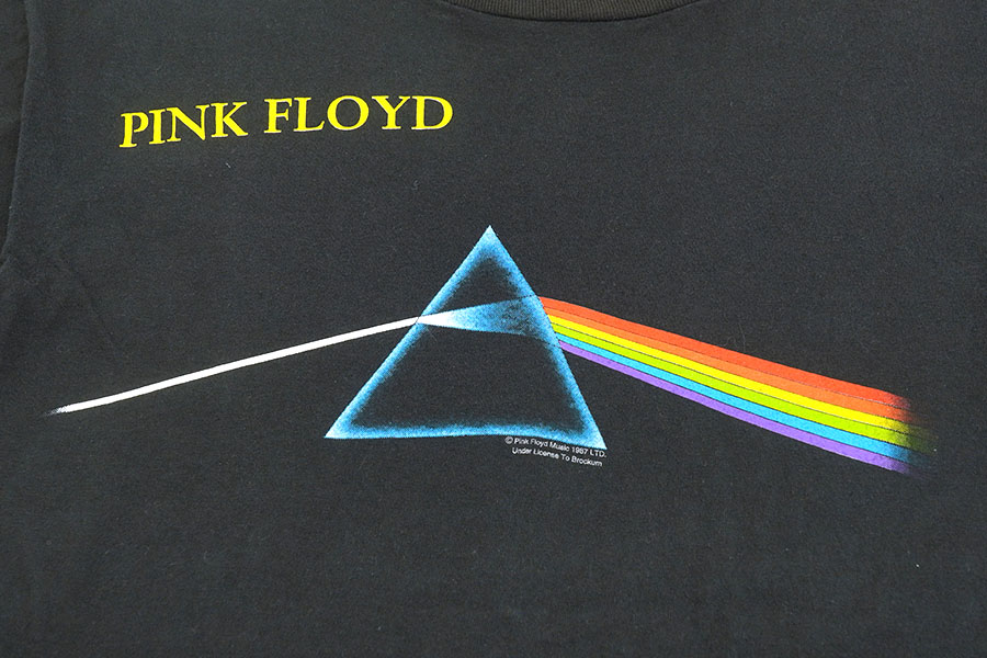 80'S BROCKUM PINK FLOYD ''THE DARK SIDE OF THE MOON'' T SHIRT BLACK (SIZE.LARGE) MADE IN USA