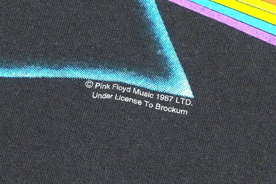 80'S BROCKUM PINK FLOYD ''THE DARK SIDE OF THE MOON'' T SHIRT BLACK (SIZE.LARGE) MADE IN USA