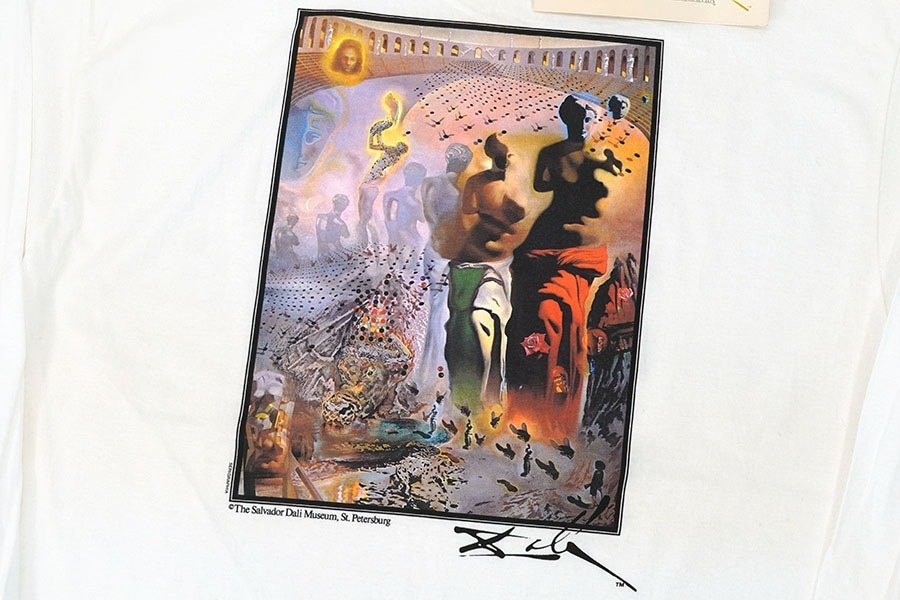 90's ONEITA SALVADOR DALI ''THE HALLUCINOGENIC TOREADOR'' アート L/S Tシャツ 白 表記(XXL) NOS