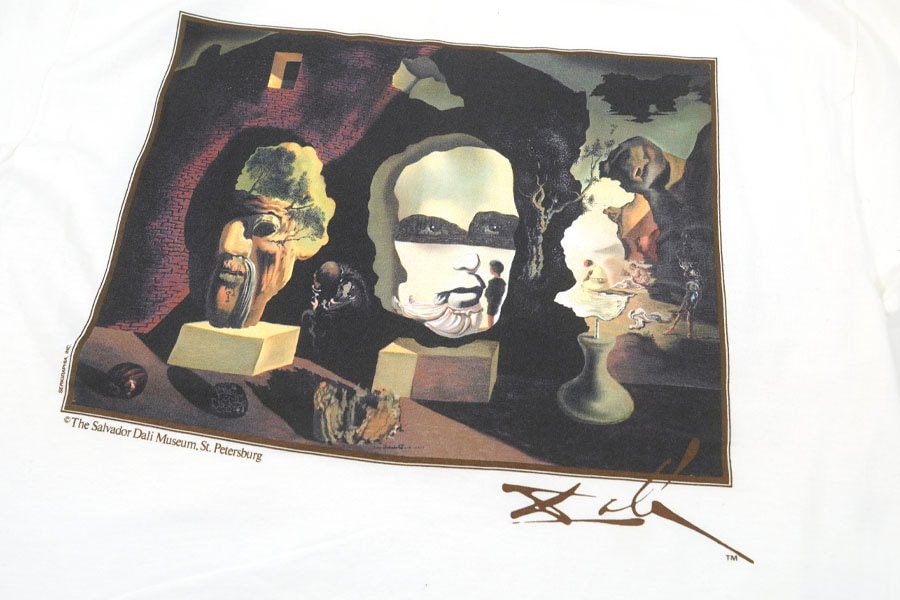 90's HANES SALVADOR DALI ''OLD AGE, ADOLESCENCE, INFANCYOR'' アートTシャツ 白 表記(L) NOS