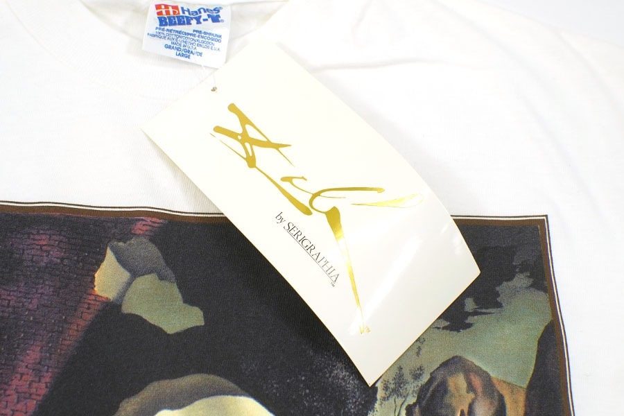 90's HANES SALVADOR DALI ''OLD AGE, ADOLESCENCE, INFANCYOR'' アートTシャツ 白 表記(L) NOS