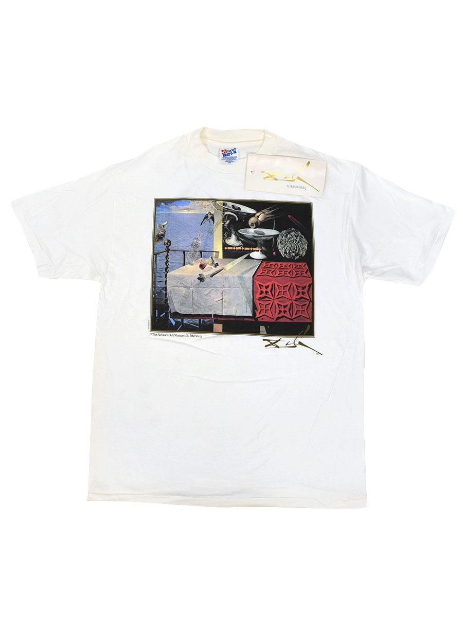 90's HANES SALVADOR DALI ''NATURE MORTE VIVANTE'' アートTシャツ 白 表記(L) NOS