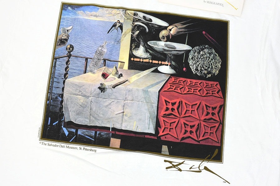 90's HANES SALVADOR DALI ''NATURE MORTE VIVANTE'' アートTシャツ 白 表記(L) NOS