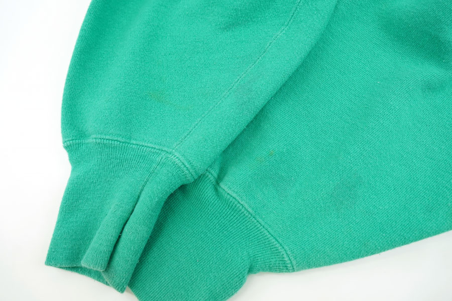 90'S CHAMPION REVERSE WEAVE CRUE SCRIPT LOG EMERALD GREEN (SIZE. X LARGE) MADE IN USA