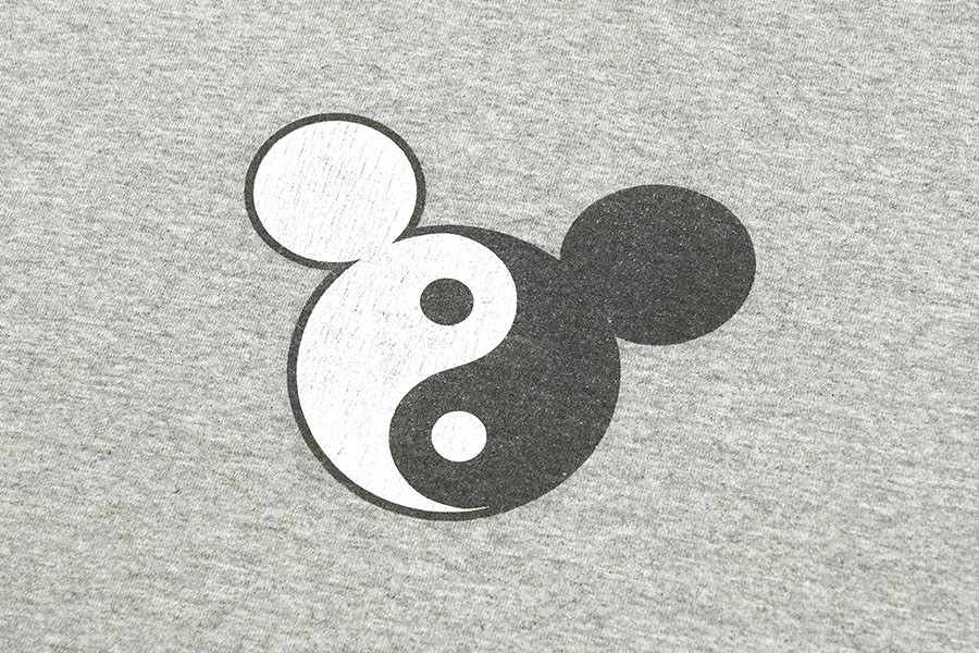90'S～ WALT DISNEY WORLD ''YIHG-YANG'' T SHIRT GREY (APPROX.MEDIUM)