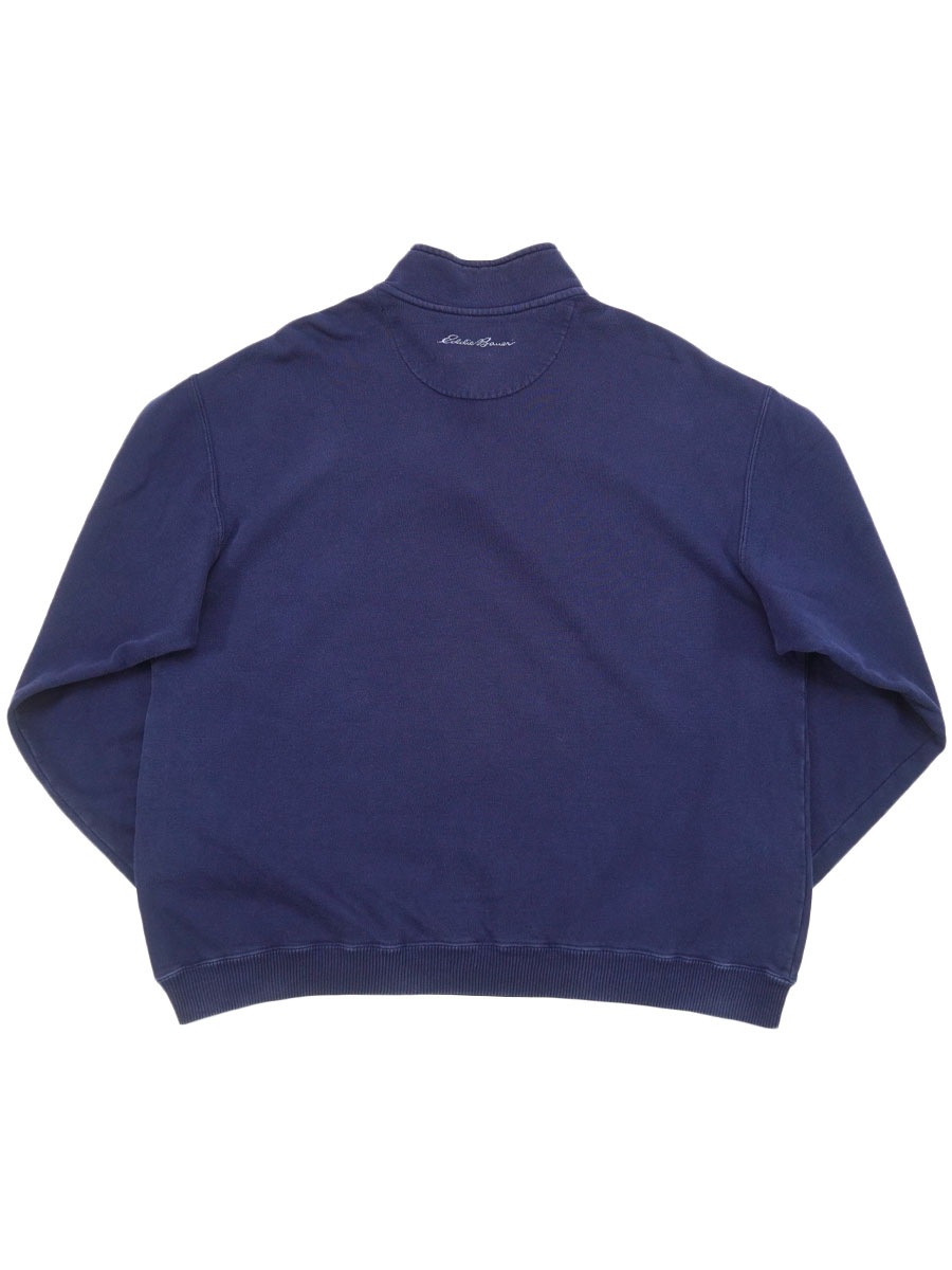 90'S EDDIER BAUER EBTEK HALF ZIP SWEAT SHIRT NAVY (SIZE.LARGE)