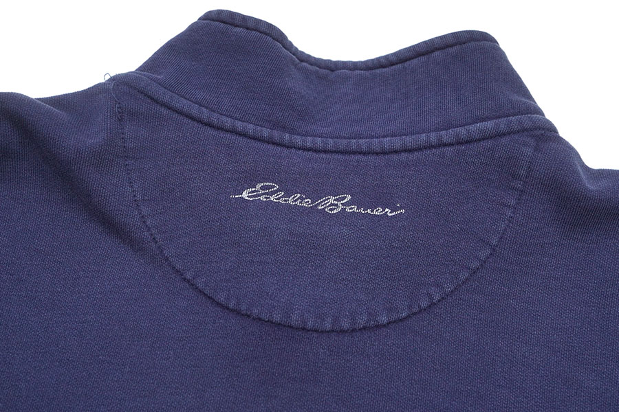 90'S EDDIER BAUER EBTEK HALF ZIP SWEAT SHIRT NAVY (SIZE.LARGE)