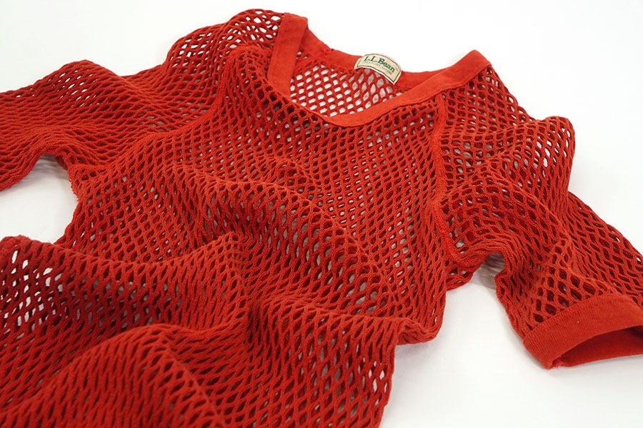 70'S L.L.BEAN FISH NET TOP RED (APPROX.LARGE)