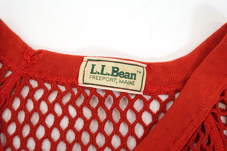 70's L.L.Bean フィッシュネットトップ 赤 実寸(L位)
