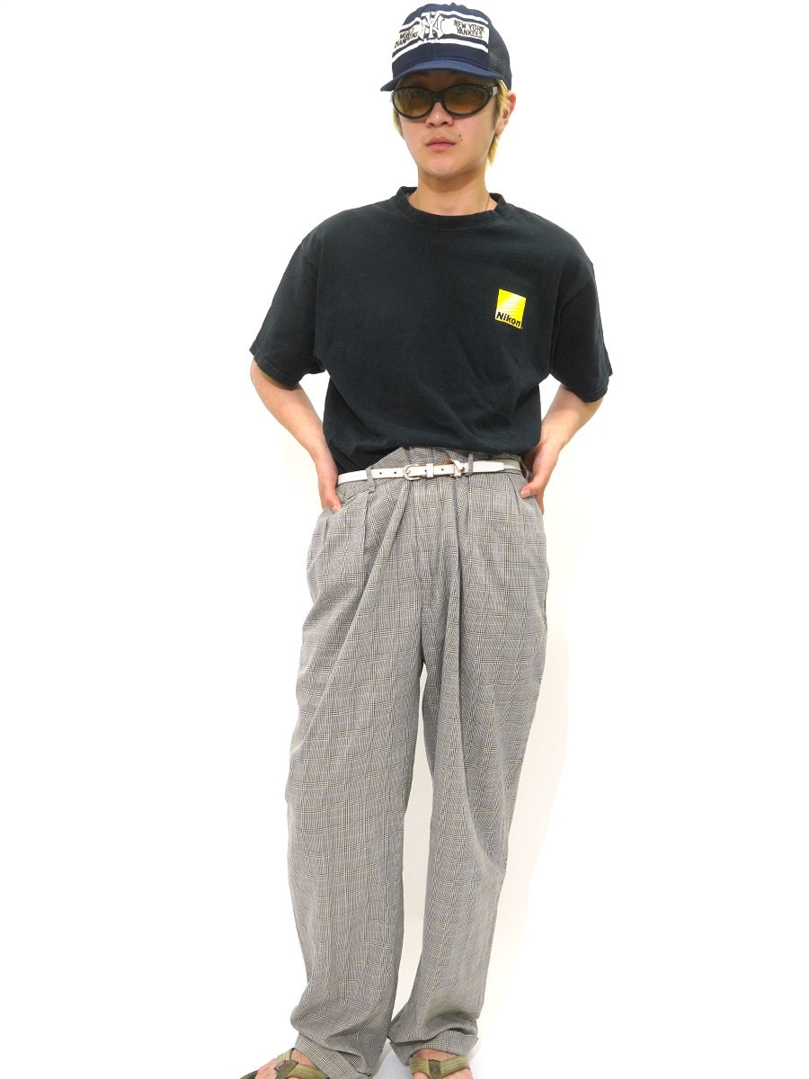 ラルフローレン 2タック グレンチェック スラックスパンツ グレー 表記