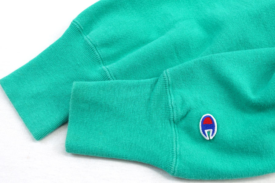 90's 刺繍タグ チャンピオンRW 無地 エメラルドグリーン 表記(XL) USA製