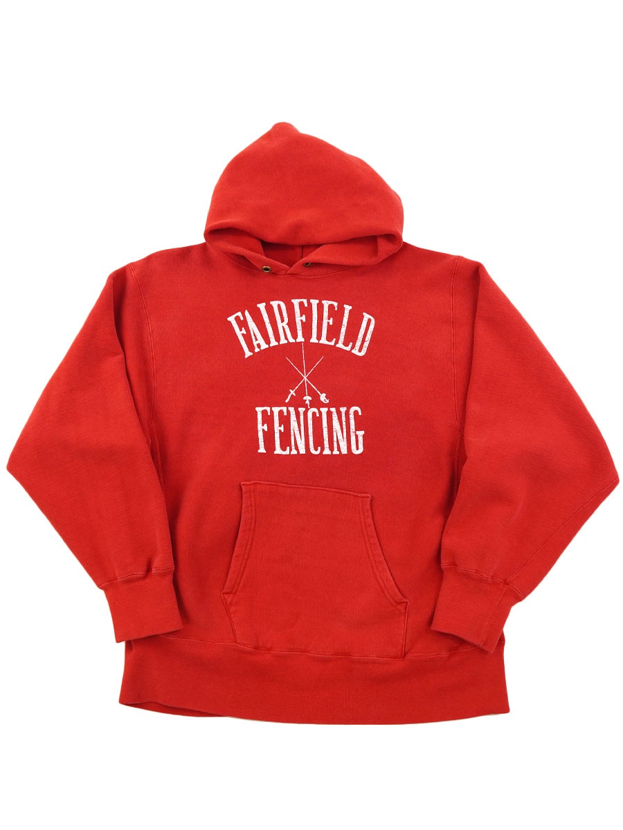 80's プリントタグ チャンピオンRWパーカ ''FAIRFIELD FENCING'' 3段プリント 表記(L) USA製