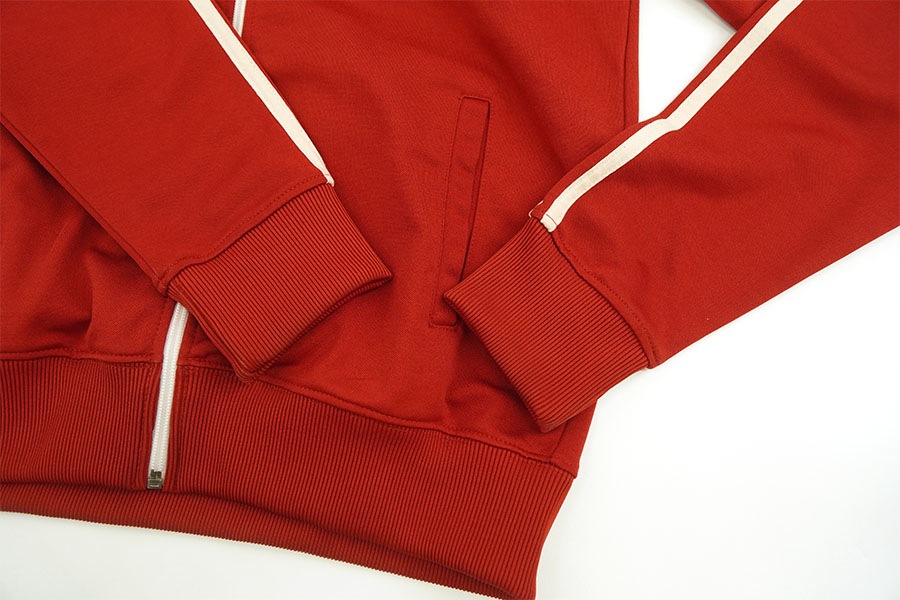 80'S FRED PERRY TRACK JERSEY RED/WHITE (SIZE.MEDIUM) MADE IN PORTUGAL
