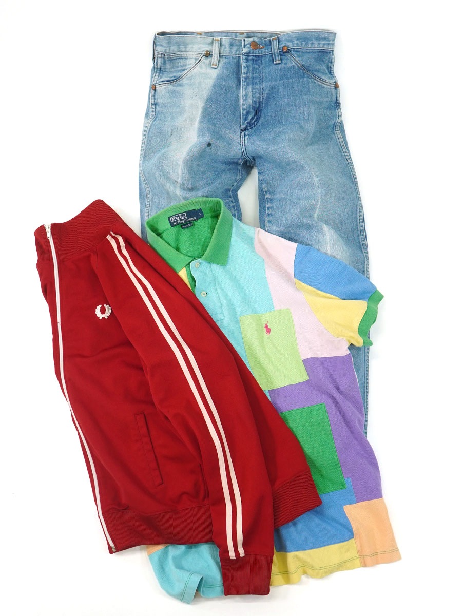 80'S FRED PERRY TRACK JERSEY RED/WHITE (SIZE.MEDIUM) MADE IN PORTUGAL