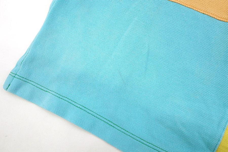 RALPH LAUREN 100％ COTTON PATCH WORK！ POLO S/S SHIRT (SIZE.LARGE)