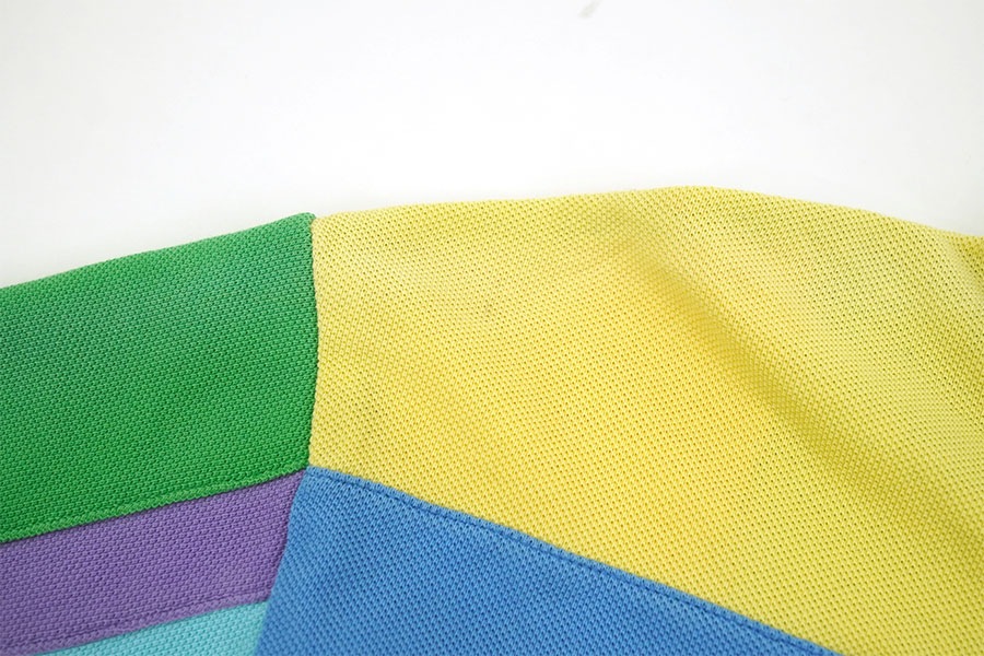 RALPH LAUREN 100％ COTTON PATCH WORK！ POLO S/S SHIRT (SIZE.LARGE)