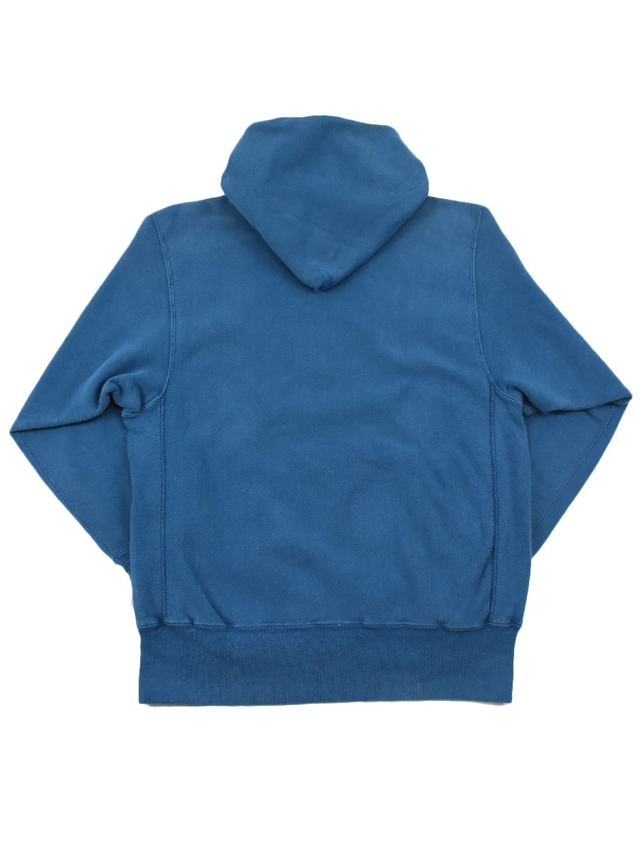 90's 刺繍タグ チャンピオンRWパーカ ロゴ刺繍 スモークブルー 表記(XL) USA製