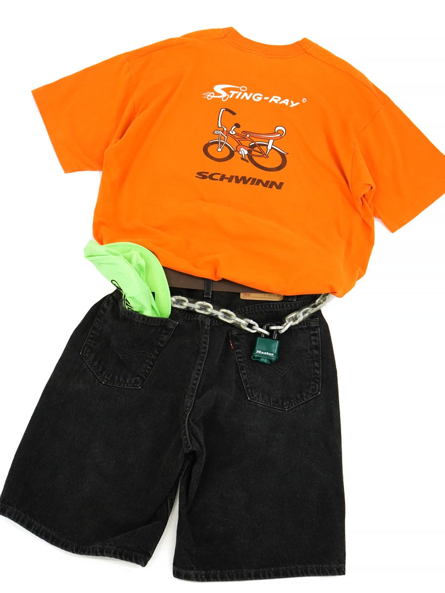 90's FRUIT OF THE LOOM ''SCHWINN STING-RAY'' バイシクル 両面プリントTシャツ 表記(XL)