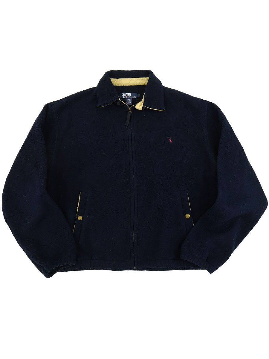 90's ラルフローレン フリース スウィングトップ ネイビー 表記(L) USA製