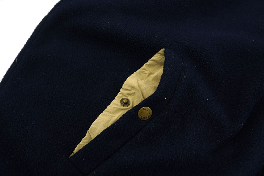 90's ラルフローレン フリース スウィングトップ ネイビー 表記(L) USA製