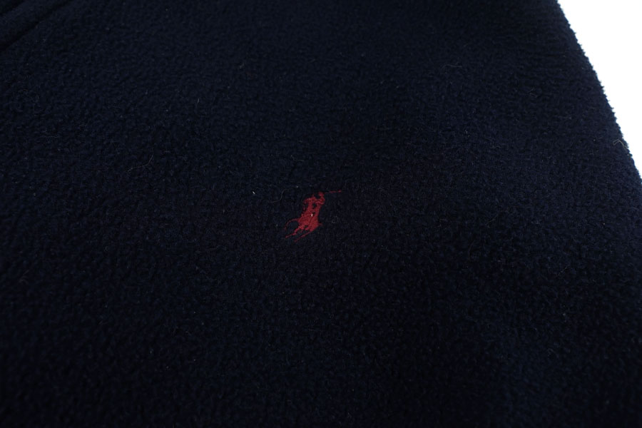 90's ラルフローレン フリース スウィングトップ ネイビー 表記(L) USA製