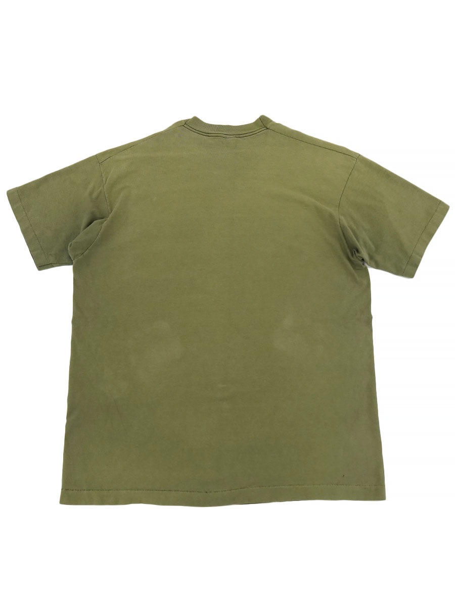 90's FRUIT OF THE LOOM 無地 ポケット付きTシャツ オリーブグリーン 表記(L) USA製