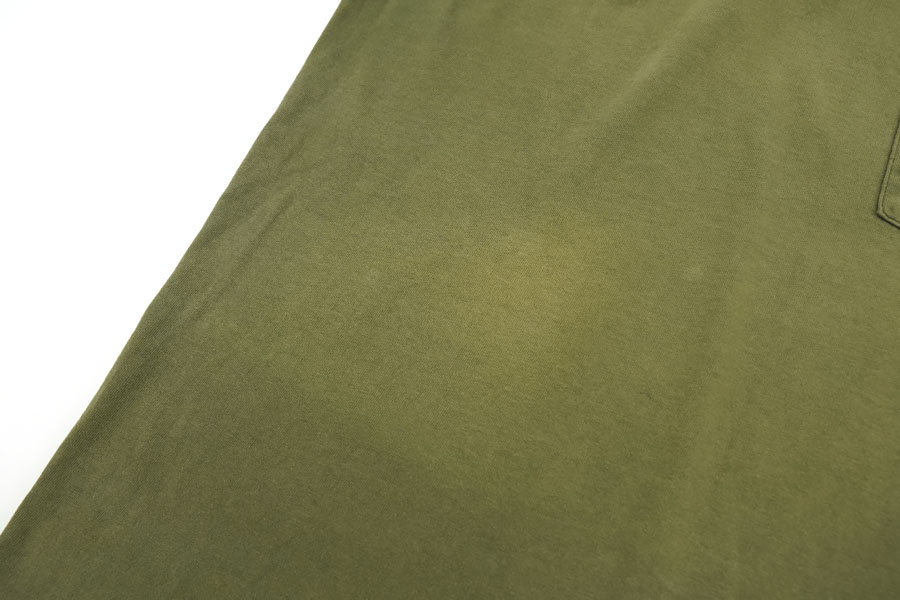 90's FRUIT OF THE LOOM 無地 ポケット付きTシャツ オリーブグリーン 表記(L) USA製