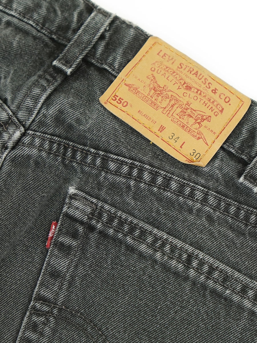 90'S LEVI'S 550 BLACK JEANS (SIZE.W34 L30) 
