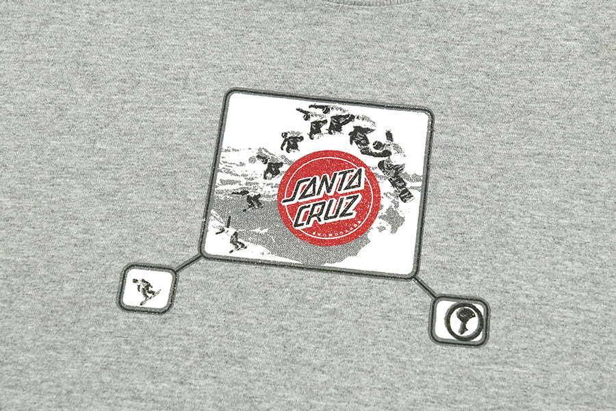 90's NHS ''SANTA CRUZ SNOWBOARDS'' ロングスリーブTシャツ グレー 表記(L) USA製
