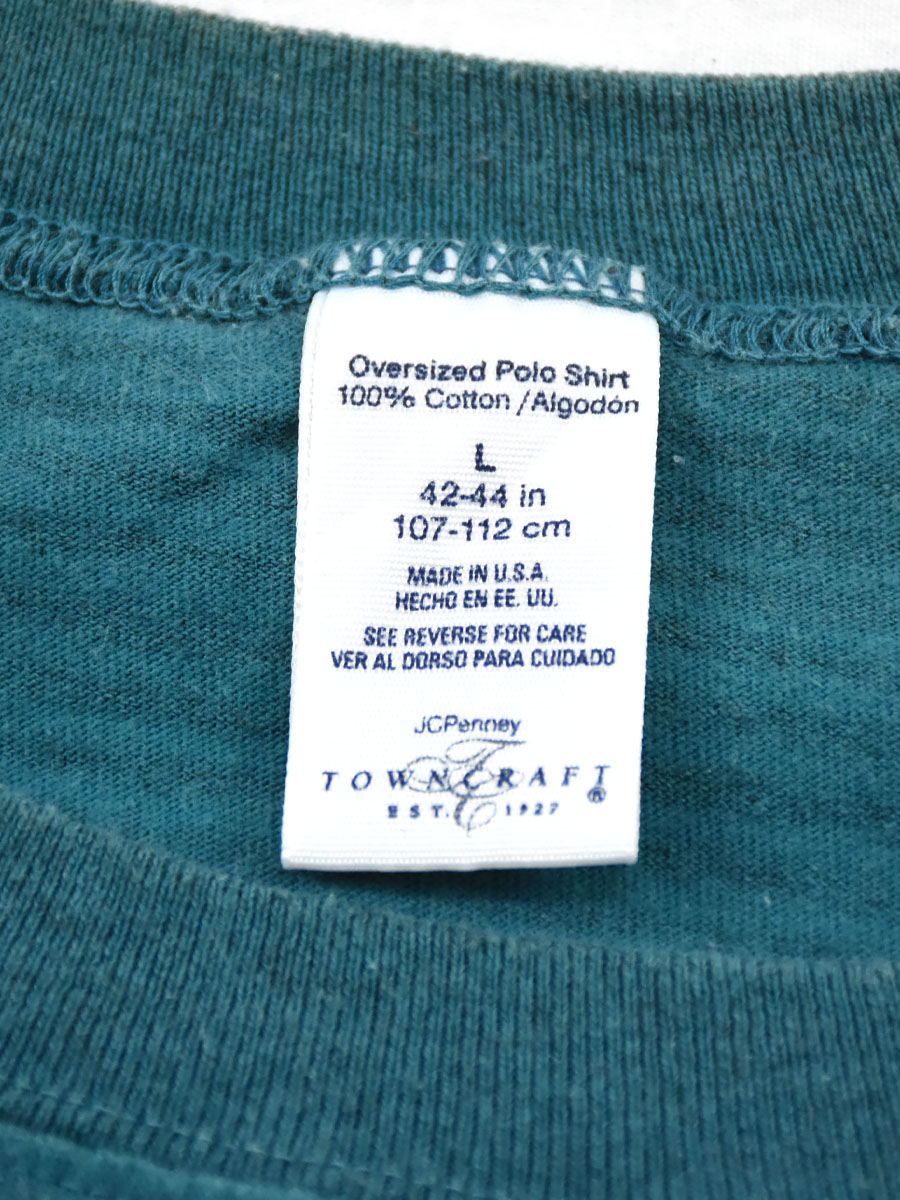 90's TOWNCRAFT 100%コットン ポケ付 細ボーダーTシャツ 表記(L) USA製