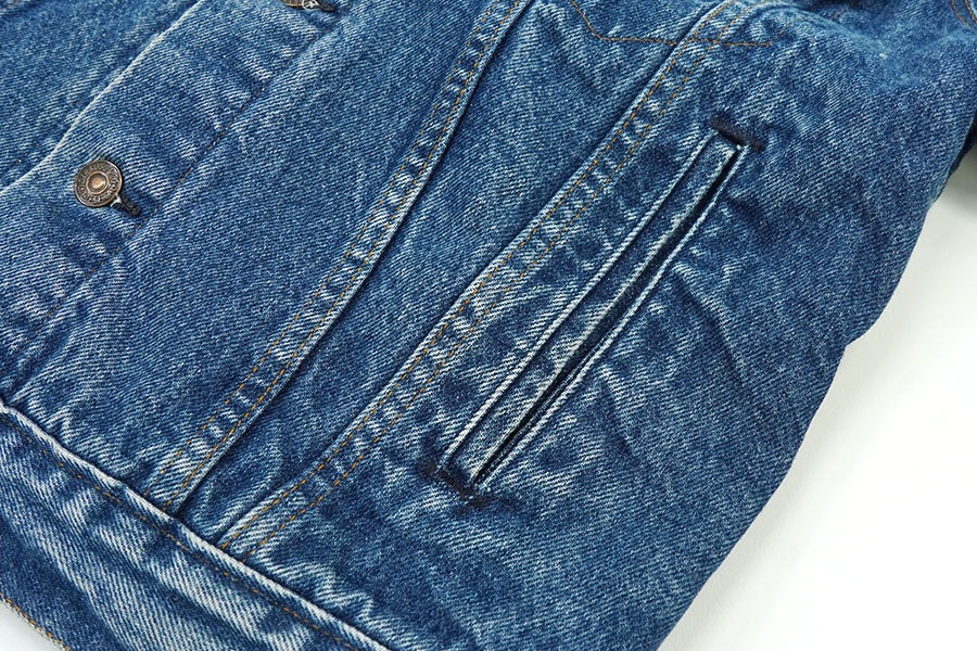 80's Levi's 70411 デニムジャケット 赤黒チェック フランネルライナー 表記(40) USA製